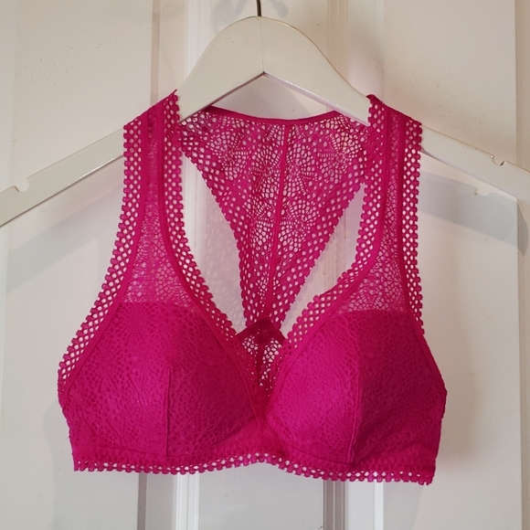 VS Pink Lace Lightly Lined Racerback Bralette XS - Picture 5 of 12